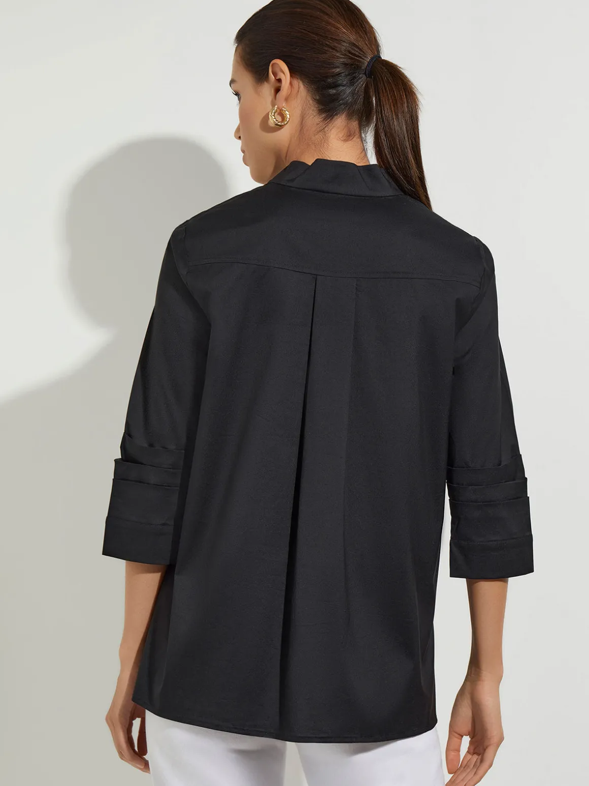 Ruche Sleeve Cotton Tunic