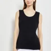 Scoop Neck Tank Top - Black Sleeveless Top | Misook