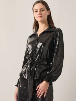 Sequin Novelty Woven Blouse