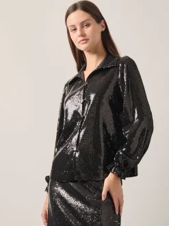 Sequin Novelty Woven Blouse
