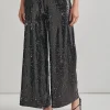 Sequin Novelty Woven Wide Leg Pant