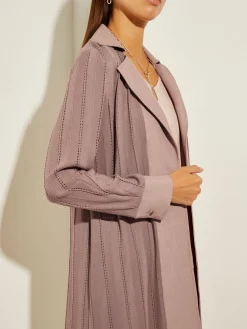 Sheer Duster - Long Brown Coat | Misook