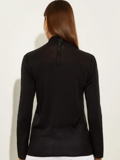 Sheer Inset Turtleneck