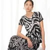 Short Sleeve Zebra Soft Knit Top