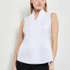 Sleeveless Stretch Cotton Blouse