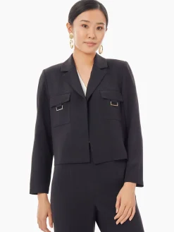 Soft Crepe Cropped Blazer