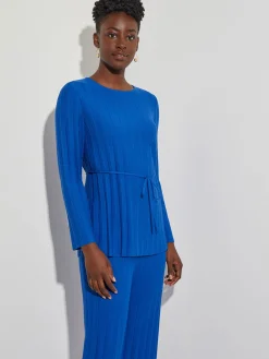 Soft Ribbed Knit Tie-Waist Tunic