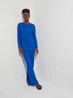 Soft Ribbed Knit Tie-Waist Tunic