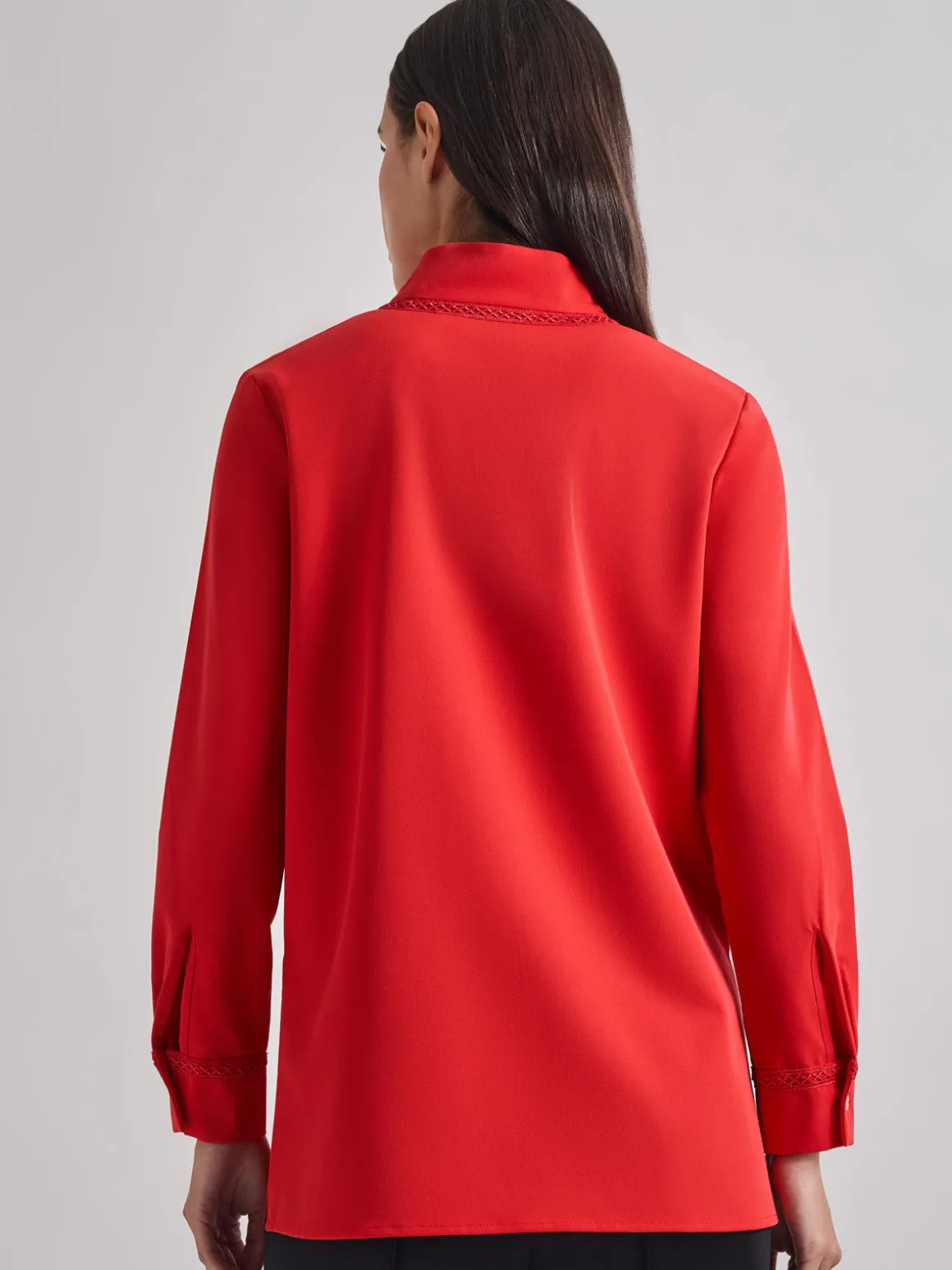 Soutache Detail Tonal Stretch Crepe Tunic