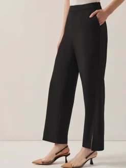 Split Hem Straight Leg Woven Pants