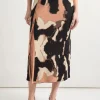 Straight Jacquard Soft Knit Midi Skirt