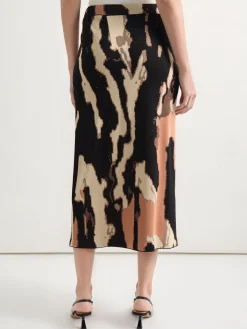 Straight Jacquard Soft Knit Midi Skirt