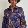 Structured Corset Laced Printed Woven Jacket