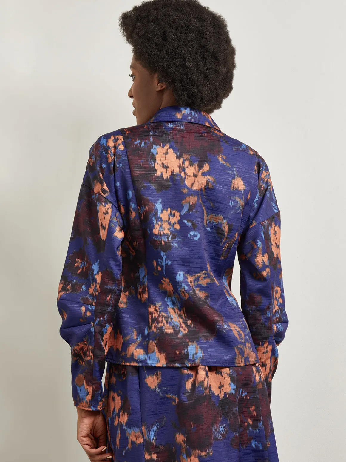 Structured Corset Laced Printed Woven Jacket
