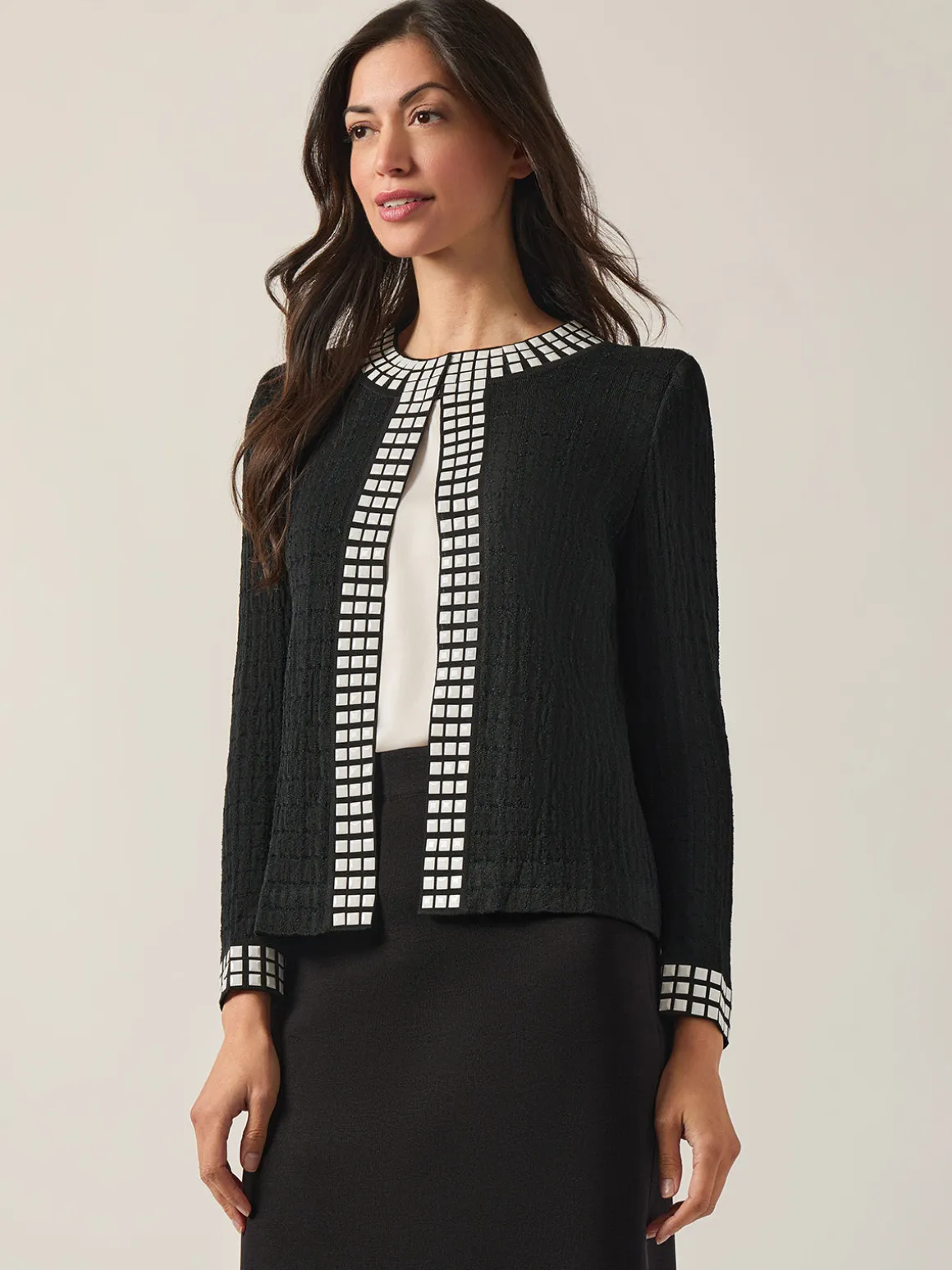 Studded Open Neck Jacket