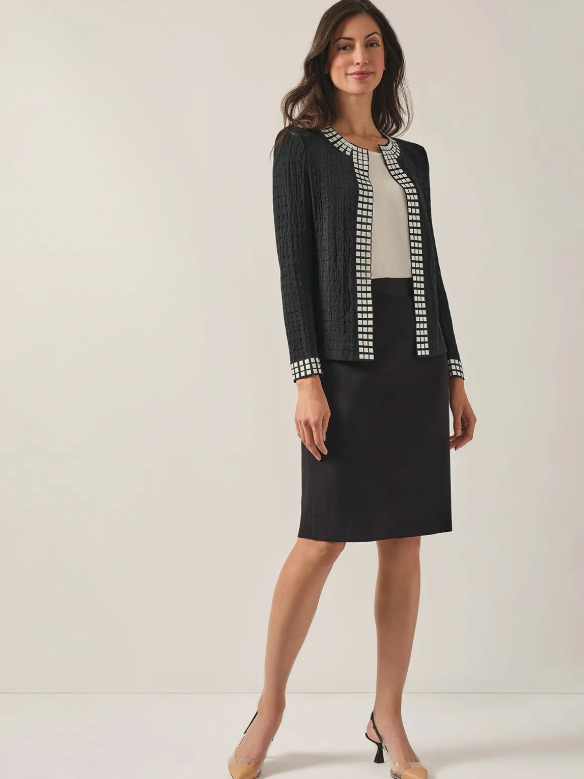 Studded Open Neck Jacket