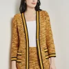 Tailored Fit Jacket - Contrast Trim Tweed Knit