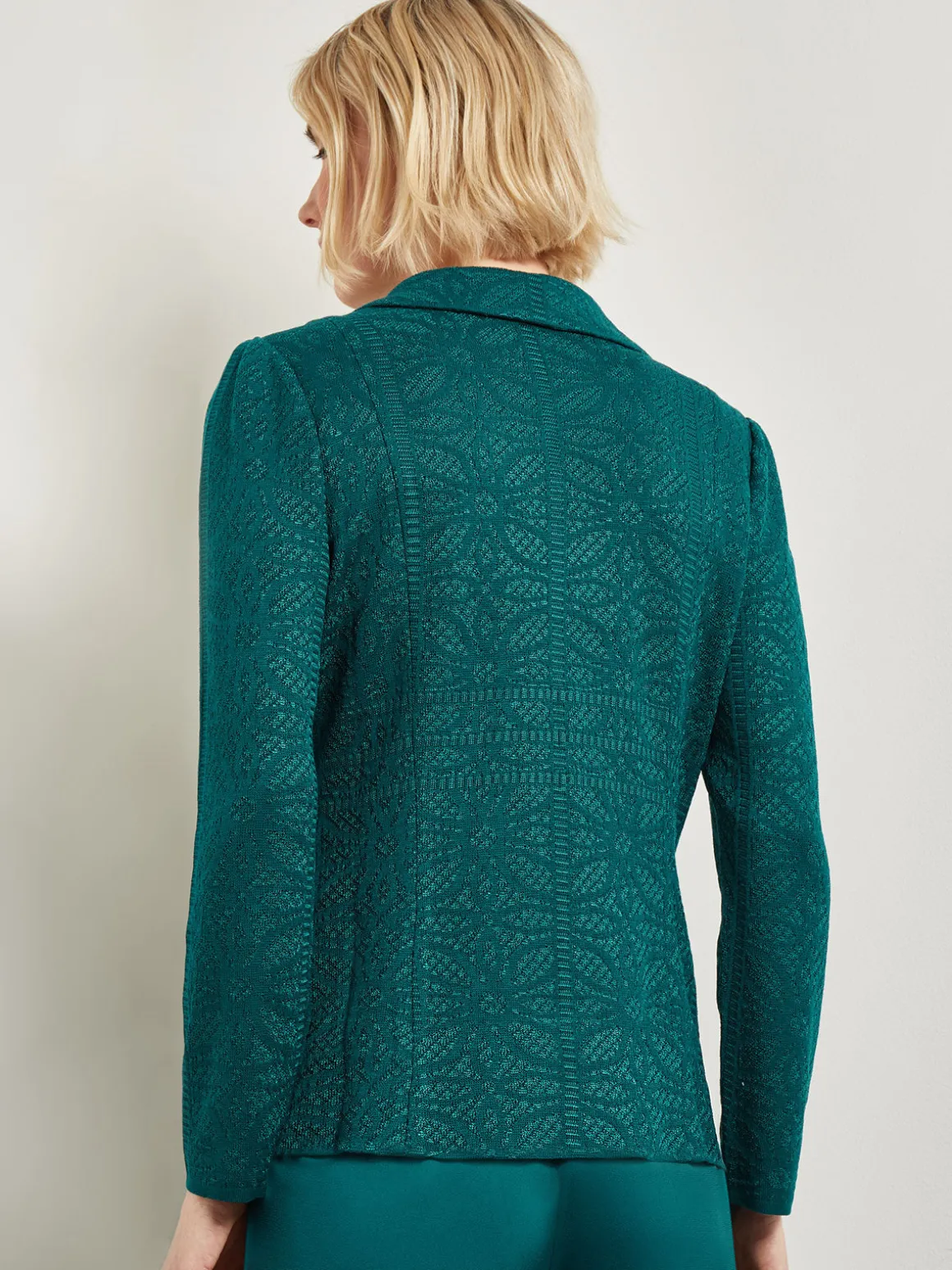 Tailored Fit Jacket - Detailed Jacquard Knit