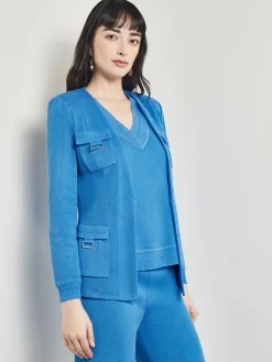 Tailored Fit Jacket - Ribbed Detail Flat Knit