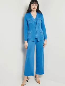 Tailored Fit Jacket - Ribbed Detail Flat Knit