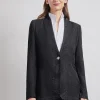 Tailored Fit One-Button Jacquard Knit Jacket