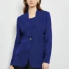 Tailored Fit One-Button Jacquard Knit Jacket