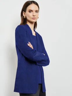 Tailored Fit One-Button Jacquard Knit Jacket