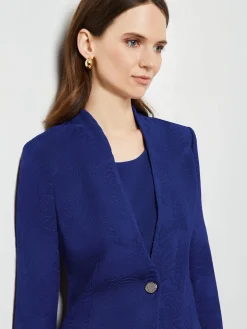 Tailored Fit One-Button Jacquard Knit Jacket