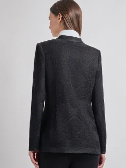 Tailored Fit One-Button Jacquard Knit Jacket