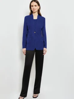 Tailored Fit One-Button Jacquard Knit Jacket