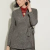 Tailored Fit Tweed Side Tie Knit Blazer