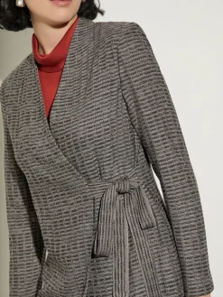 Tailored Fit Tweed Side Tie Knit Blazer