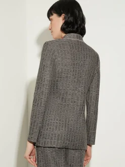 Tailored Fit Tweed Side Tie Knit Blazer