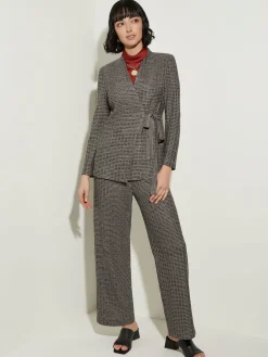 Tailored Fit Tweed Side Tie Knit Blazer