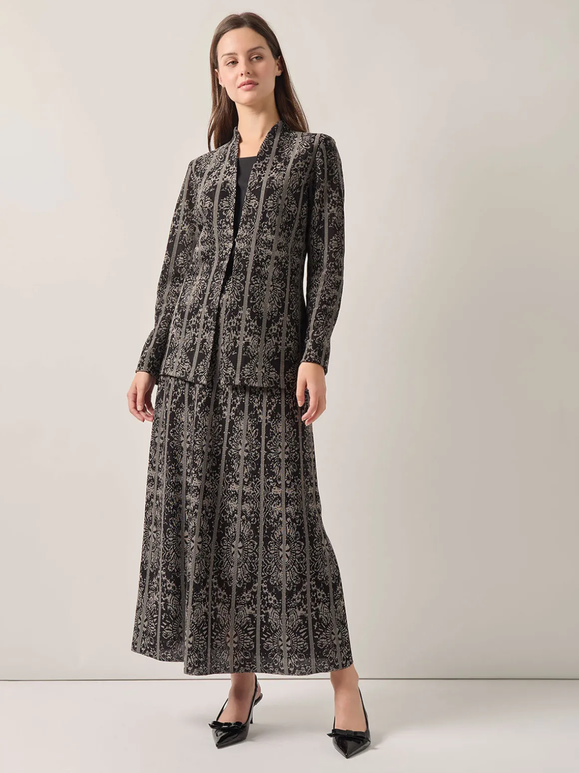 Tailored Fit Two-Tone Jacquard Knit Jacket