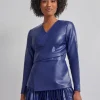 Tailored Fit Vegan Leather Tie Back Jacket