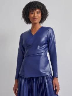 Tailored Fit Vegan Leather Tie Back Jacket