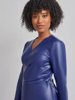 Tailored Fit Vegan Leather Tie Back Jacket
