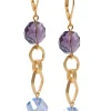 Tanzanite and Light Blue Crystal Earrings