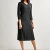 Textural Stripe Knit Midi Dress