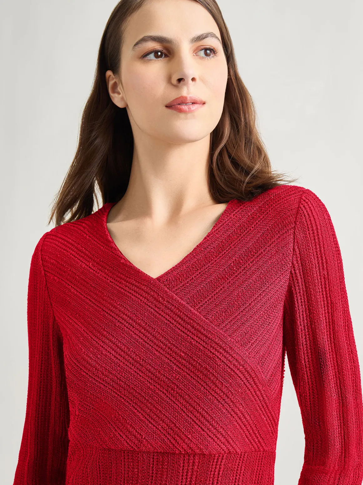 Textural Stripe Knit Midi Dress