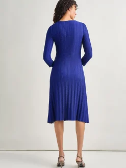 Textural Stripe Knit Midi Dress