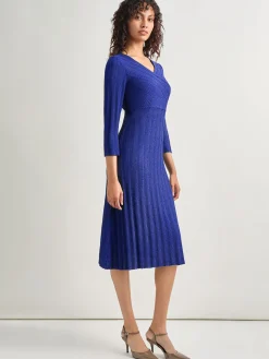 Textural Stripe Knit Midi Dress