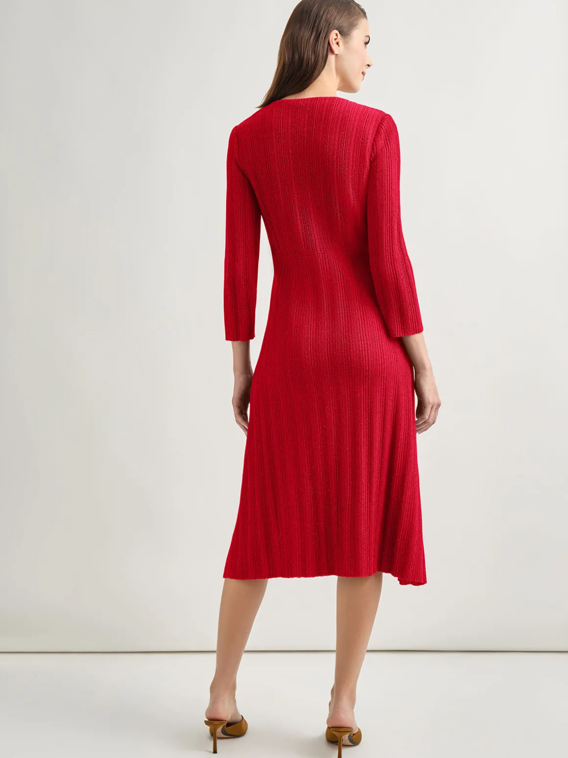 Textural Stripe Knit Midi Dress