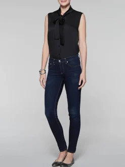 Tie-Neck Crepe de Chine Blouse