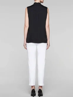 Tie-Neck Crepe de Chine Blouse