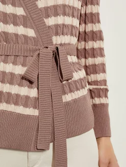 Tie-Waist Striped Soft Knit Tunic