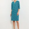 Tweed Knit Shift Dress with Pockets