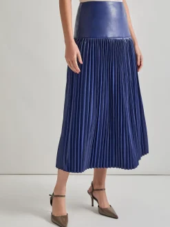 Vegan Leather Accordian Maxi Skirt