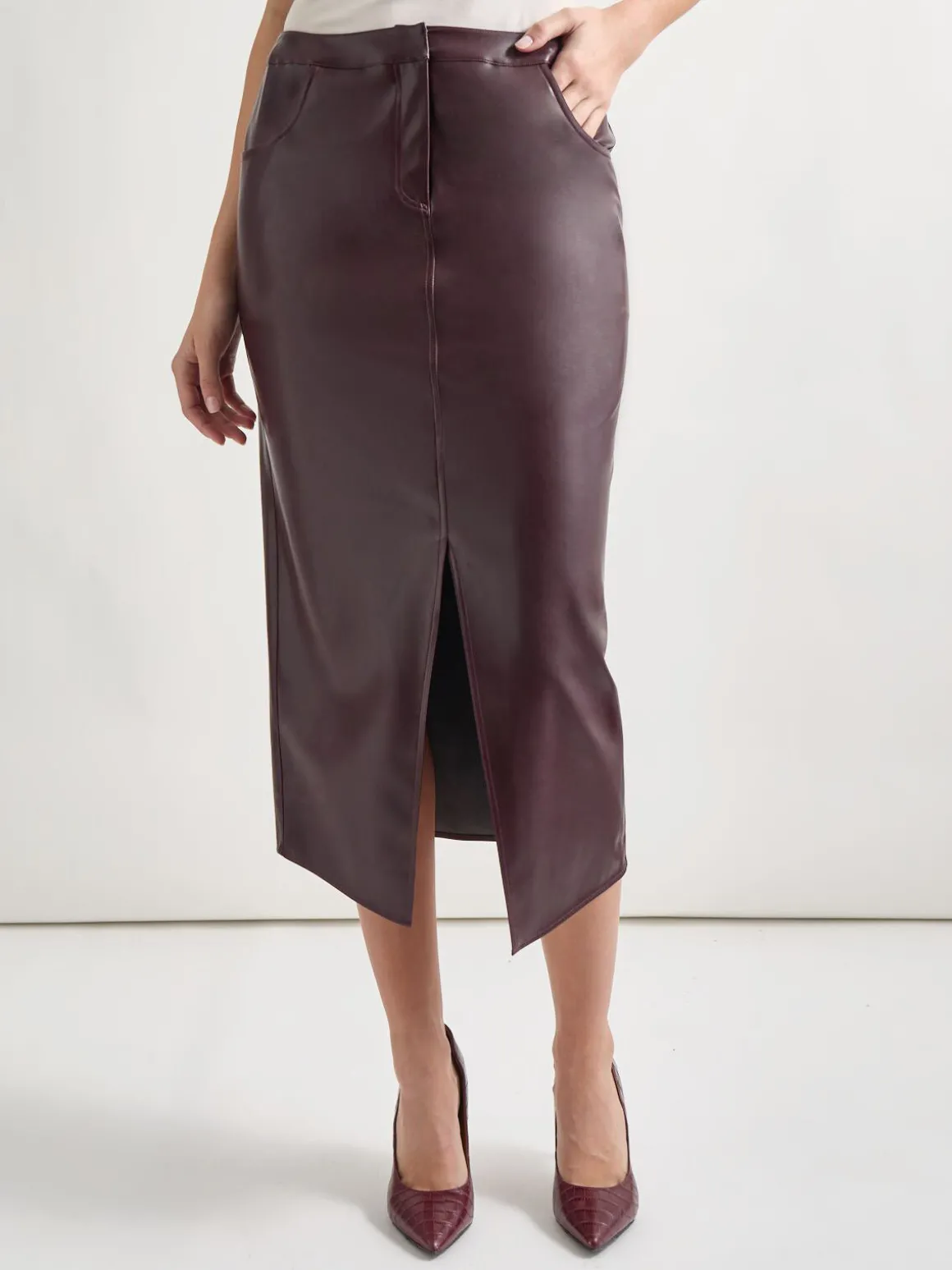 Vegan Leather Pencil Skirt